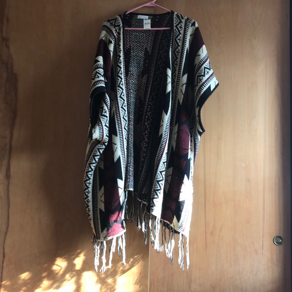 Aztec poncho cardigan